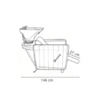 Kappersstoel met wastafel Pelly B