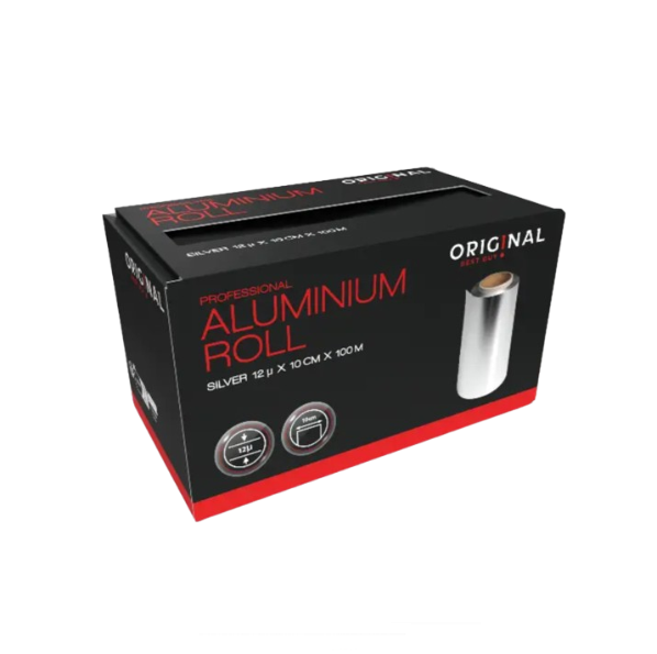 OBB Aluminium folie Rol 12µ Zilver 10cm x 100m (2) OBB Aluminium folie Rol 12µ Zilver 10cm x 100m