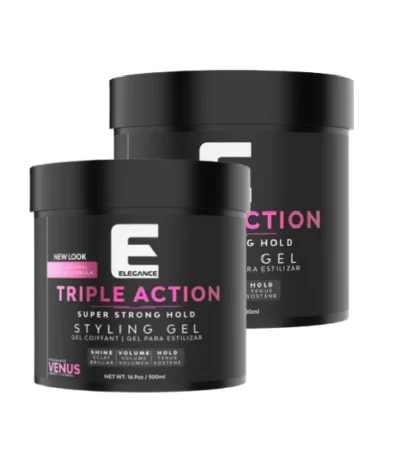 Elegance Triple Action Hair Gel Pink 250ml