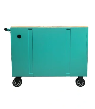 Barber Rollwagen Werkstation Turkoois Uv sterilisatie Houten Werkblad