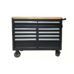 Barber Rollwagen Werkstation Zwart Uv sterilisatie Houten Werkblad