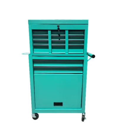 Barber Trolley Station Pro Mobiele kapperszaak met geïntegreerde stopcontacten Turquoise