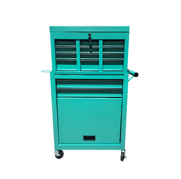 Barber Trolley Station Pro Mobiele kapperszaak met geïntegreerde stopcontacten Turquoise