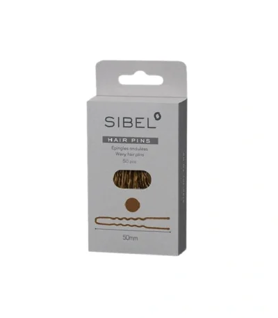 Sibel Rechte Haarspelden Bruin 50 st 50 mm