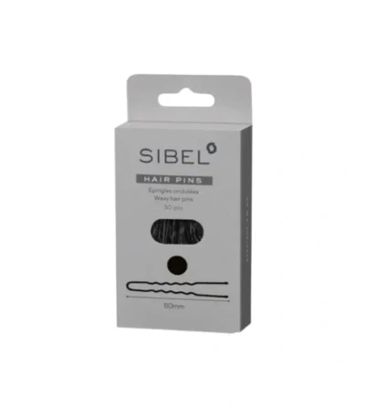 Sibel Rechte Haarspelden Zwart 50 st 60 mm